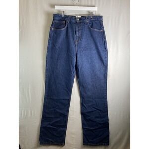 Reformation Women's 32 High Rise Straight Jeans Stretch Denim Blue Classic Fit